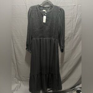 LOFT Clip Smocked Tiered Maxi Dress